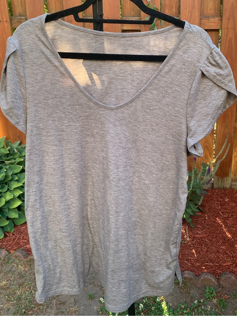 SHEIN Light Gray Scoop Neck Short Sleeve Tee
